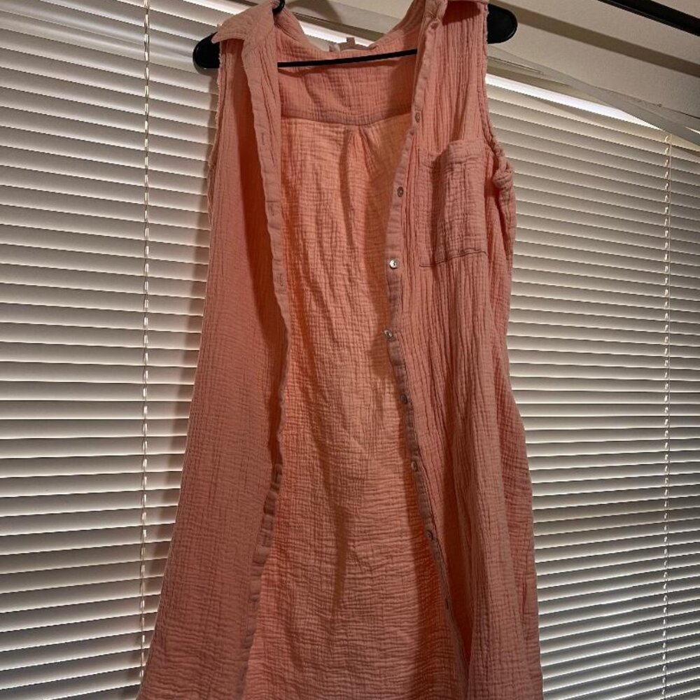 Light Coral Button Up Dress